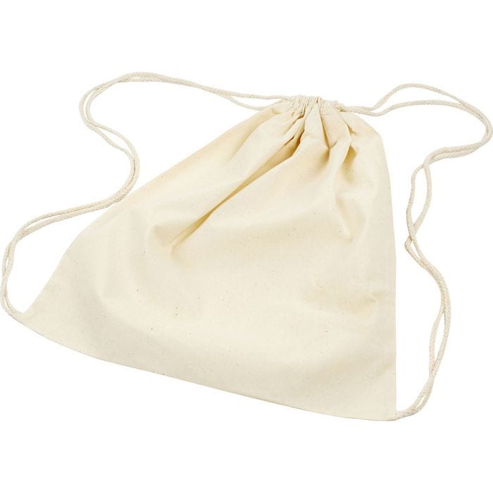 Drawstring bag, size 37x41 cm, 115 g, light natural, 3pc/ 1 pack