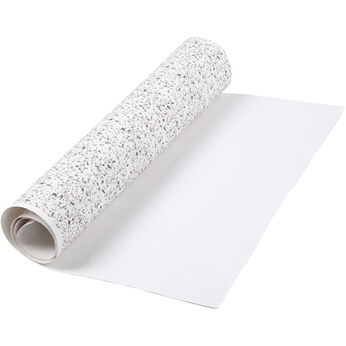 Faux Leather Paper, W: 49,5 cm, foil,printed, 350 g, white, 1 m/ 1 roll