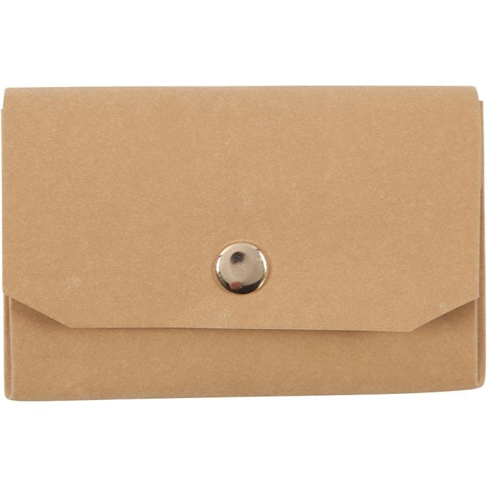 Faux Leather Purse, H: 8 cm, L: 11 cm, 350 g, light brown, 1 pc