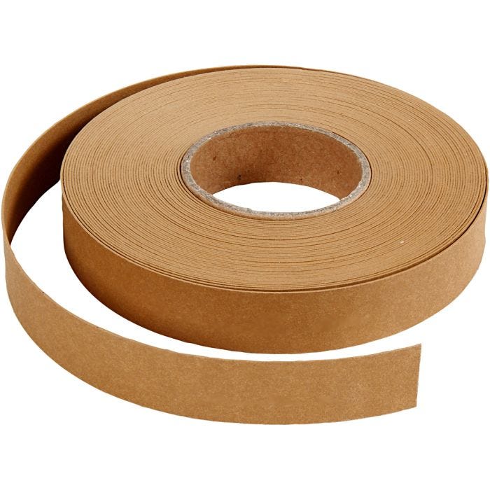 Weaving strips, 15 mm, 0,55 mm, light brown, 9.50m/ 1 roll