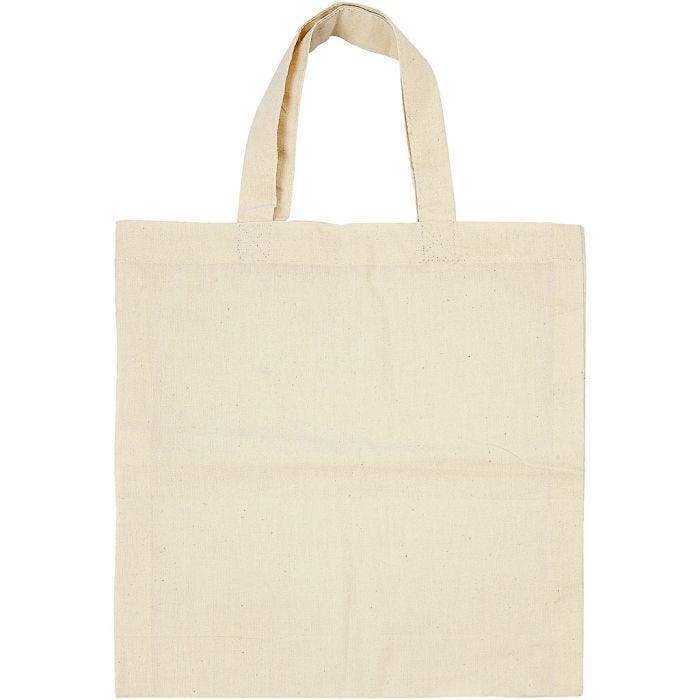 Tote bag , size 27,5x30 cm, 135 g, light natural, 5pc/ 1 pack