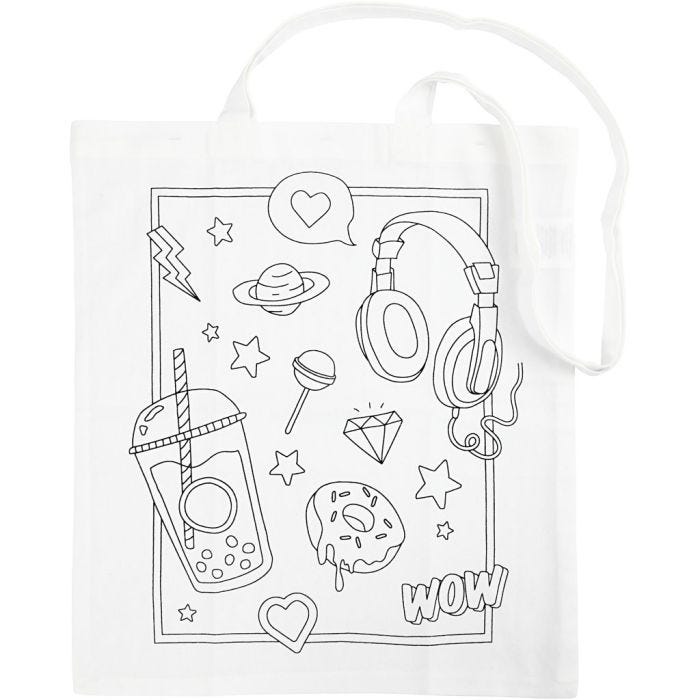 Tote bag, size 38x42 cm, 130 g, white, 1 pc