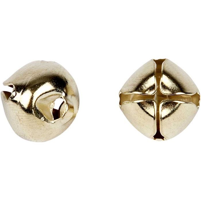 Bells, 8+10+13 mm, gold, 18asstd./ 1 pack