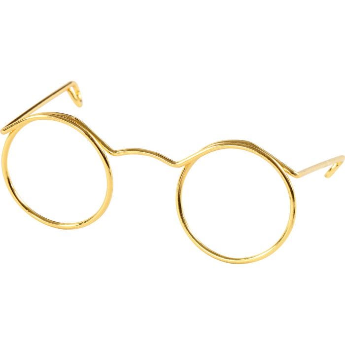 Novelty Glasses, W: 50 mm, hole size 17 mm, gold, 10pc/ 1 pack