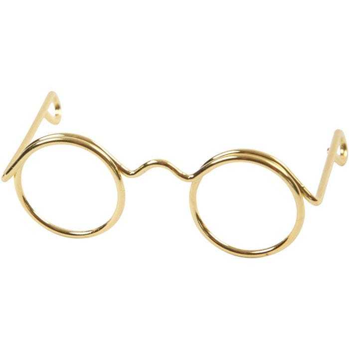 Novelty Glasses, 35 mm, 13 mm, gold, 10pc/ 1 pack