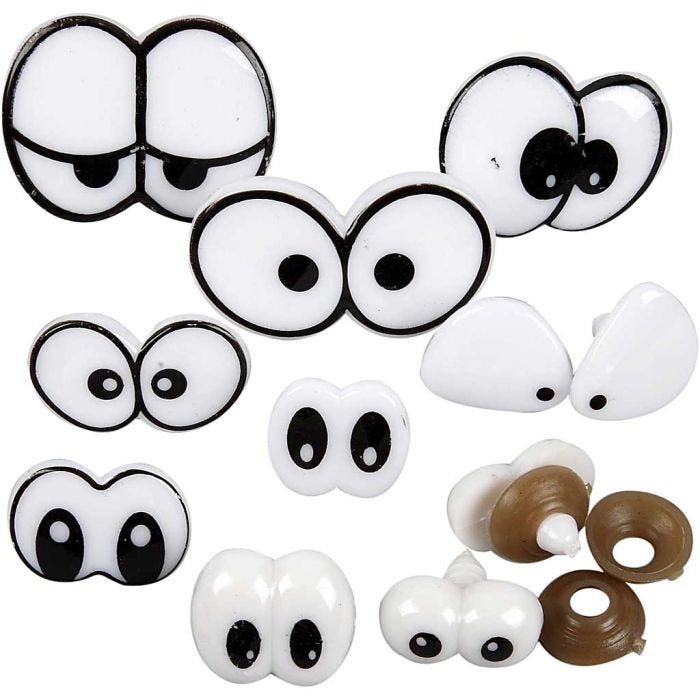 Funny Eyes, size 2-3 cm, 9 asstd./ 1 pack