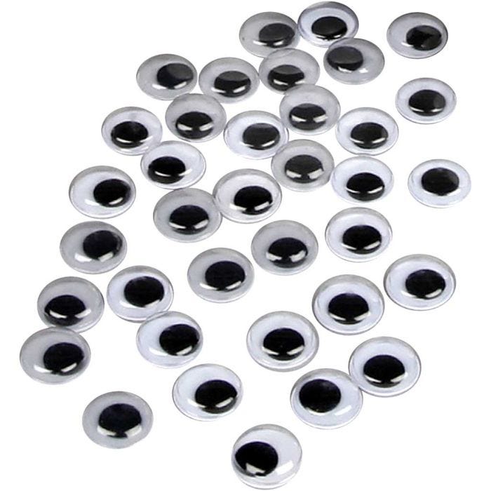 Wiggly Eyes, not sticky, dia. 10 mm, 1000 pc/ 1 pack