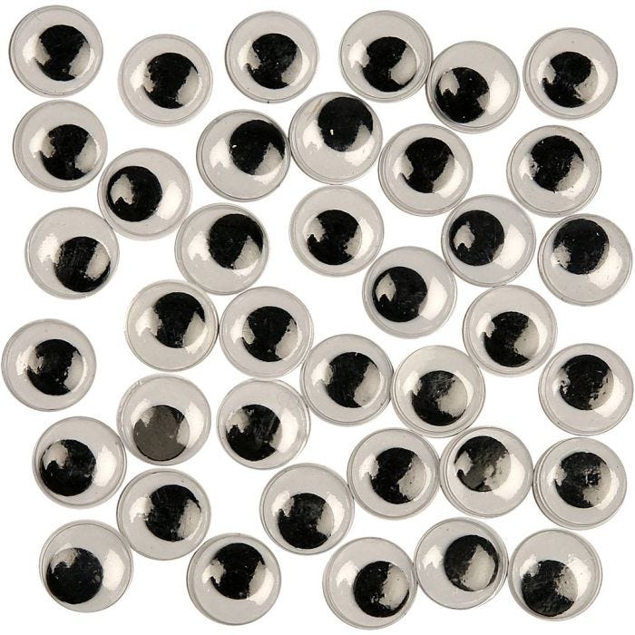 Wiggly Eyes, not sticky, dia. 12 mm, 30 pc/ 1 pack