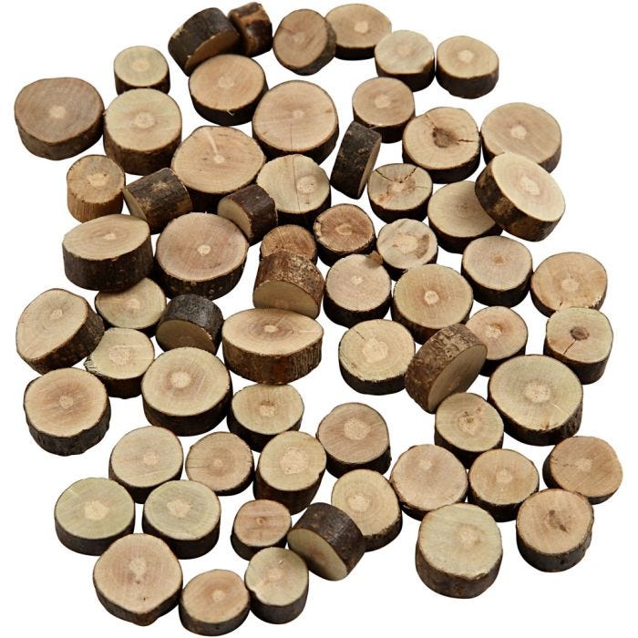 Wood Mix, dia. 10-15 mm, thickness 5 mm, 230g/ 1 pack