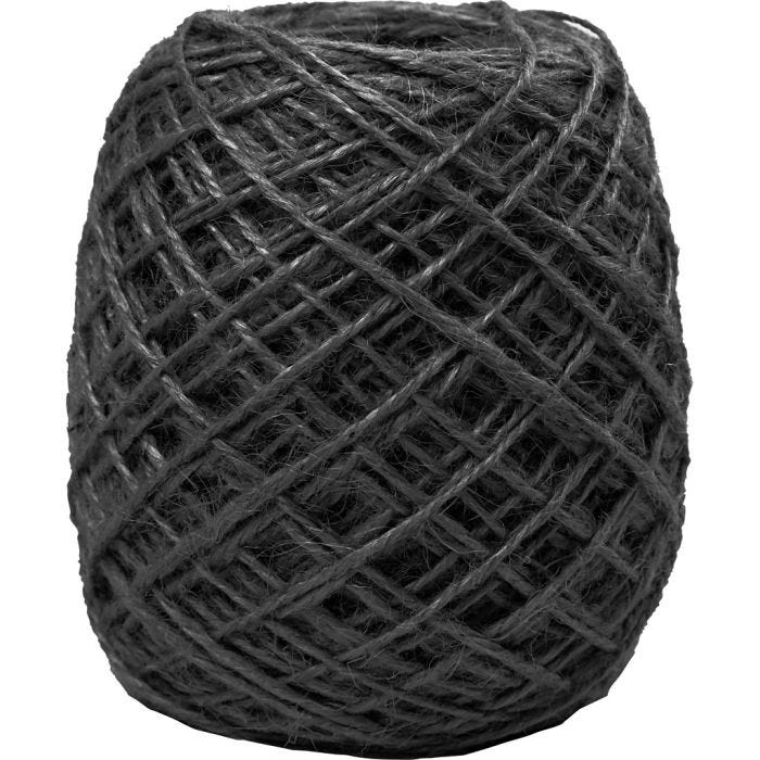 Natural Hemp, thickness 1-2 mm, black, 150 m/ 1 roll