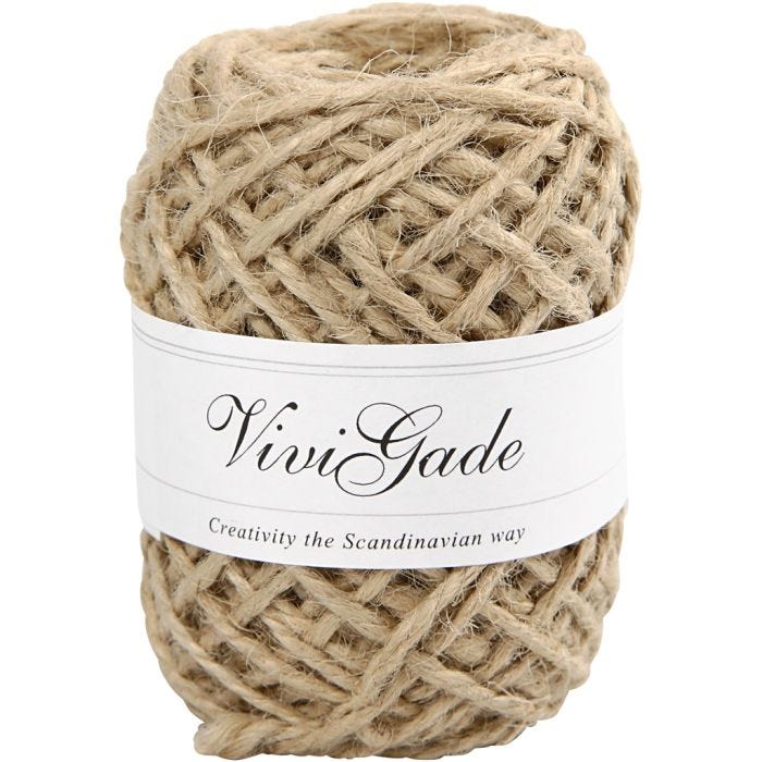 Natural Hemp, thickness 1-2 mm, natural, 30 m/ 1 roll
