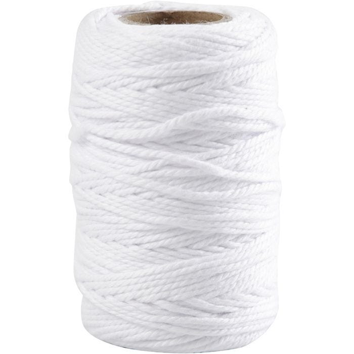 Cotton Cord, 1,1 mm, white, 50m/ 1 roll