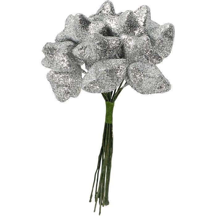 Star, dia. 25 mm, silver, 12 pc/ 1 pack