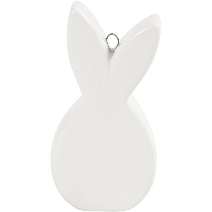Rabbit, L: 7,2 cm, W: 3,6 cm, thickness 1,4 cm, white, 12 pc/ 1 pack