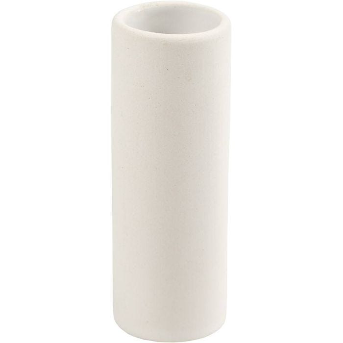 Vase, H: 11 cm, dia. 4 cm, white, 6 pc/ 1 pack