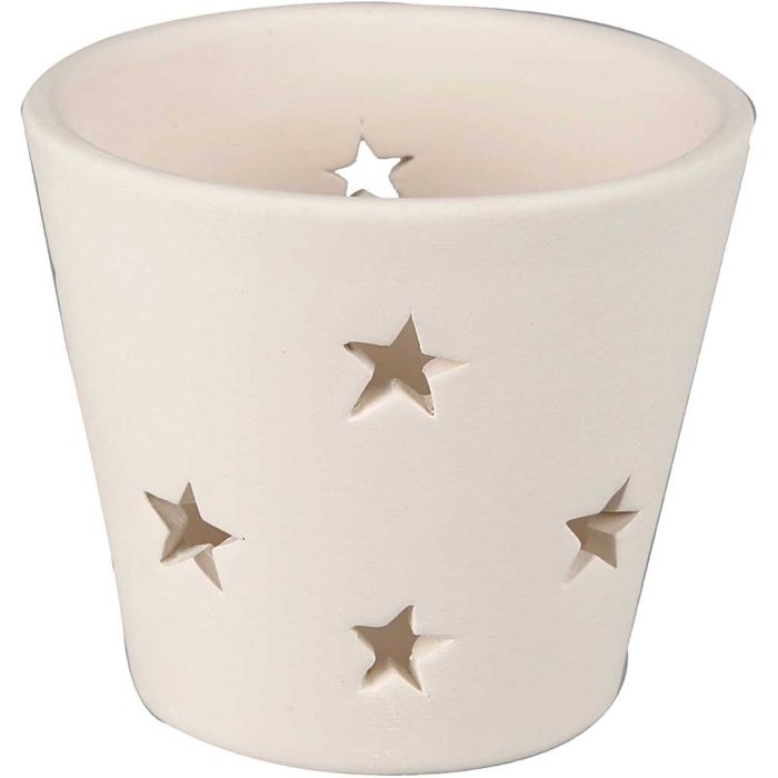 Tea Light Candle Holder, H: 6,5 cm, dia. 7 cm, white, 12 pc/ 1 pack