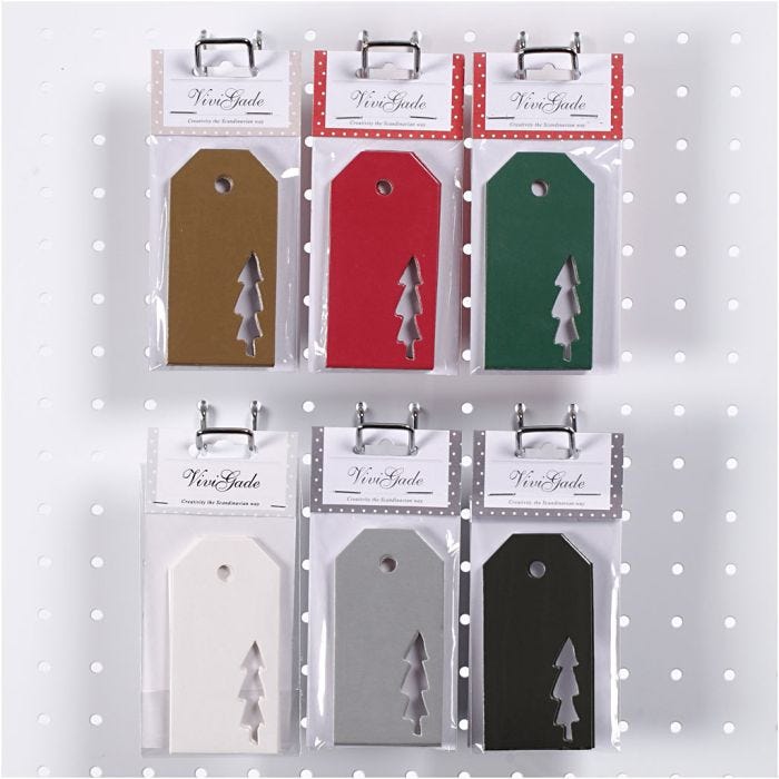 Manila Tags, christmas tree, size 5x10 cm, 300 g, 6x10 pack/ 1 pack