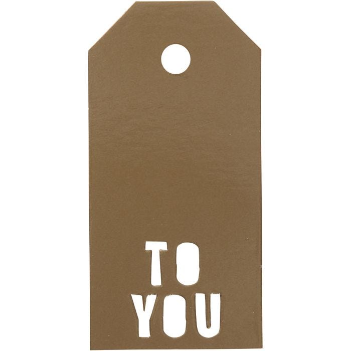 Manila Tags, TO YOU, size 5x10 cm, 300 g, gold, 15 pc/ 1 pack
