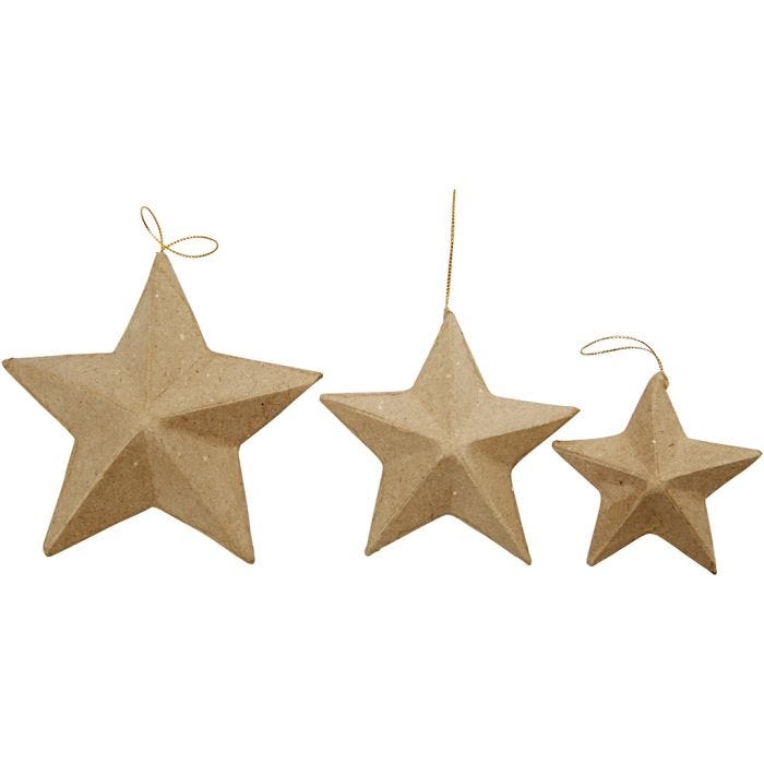 Stars, dia. 7,5+10+12,5 cm, 6 pc/ 1 pack