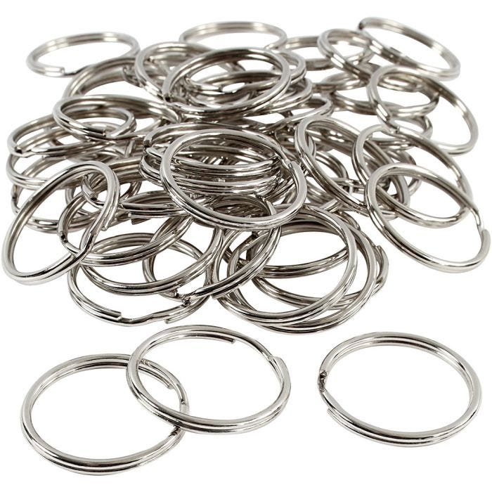 Key rings, dia. 30 mm, 80 pc/ 1 pack