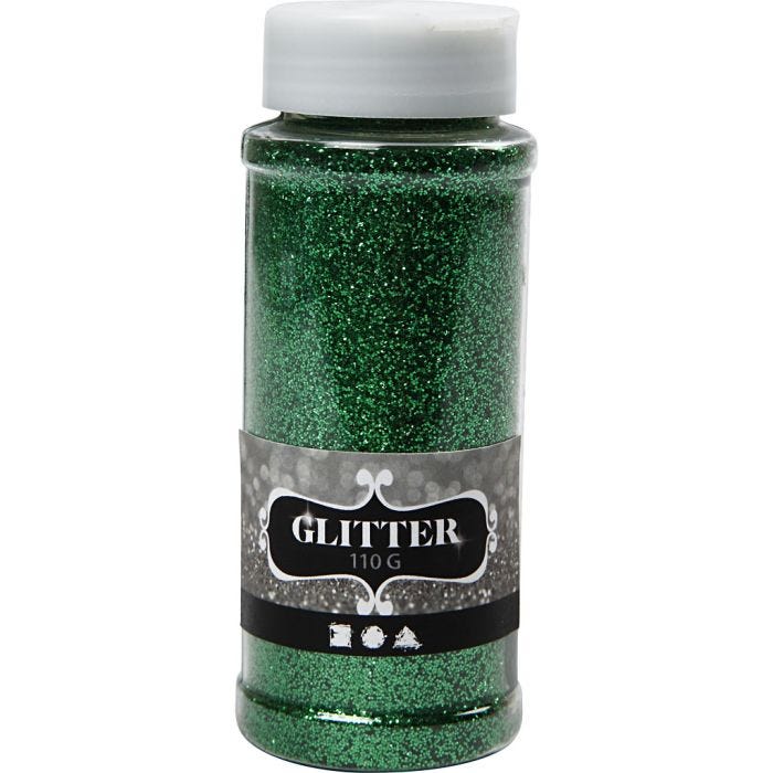 Glitter, green, 110g/ 1 tub