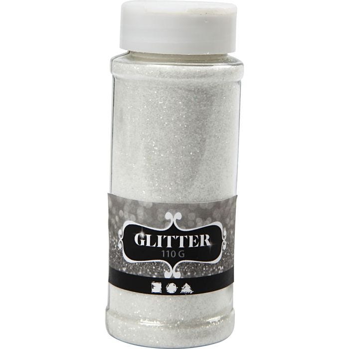 Glitter, white, 110 g/ 1 tub