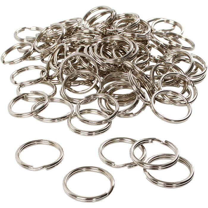 Key rings, dia. 25 mm, 100pc/ 1 pack