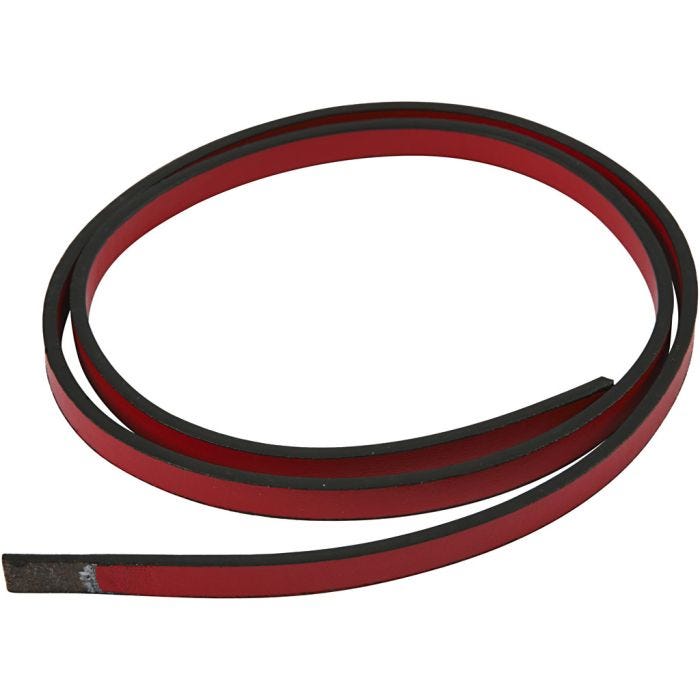 Faux Leather Belt, W: 10 mm, thickness 3 mm, red, 1m/ 1 pack