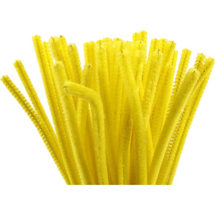 Chenille, 30 cm, 6 mm, yellow, 50pc/ 1 pack