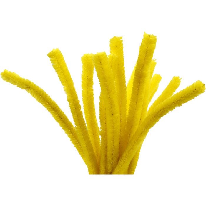 Chenille, 30 cm, 15 mm, yellow, 15pc/ 1 pack