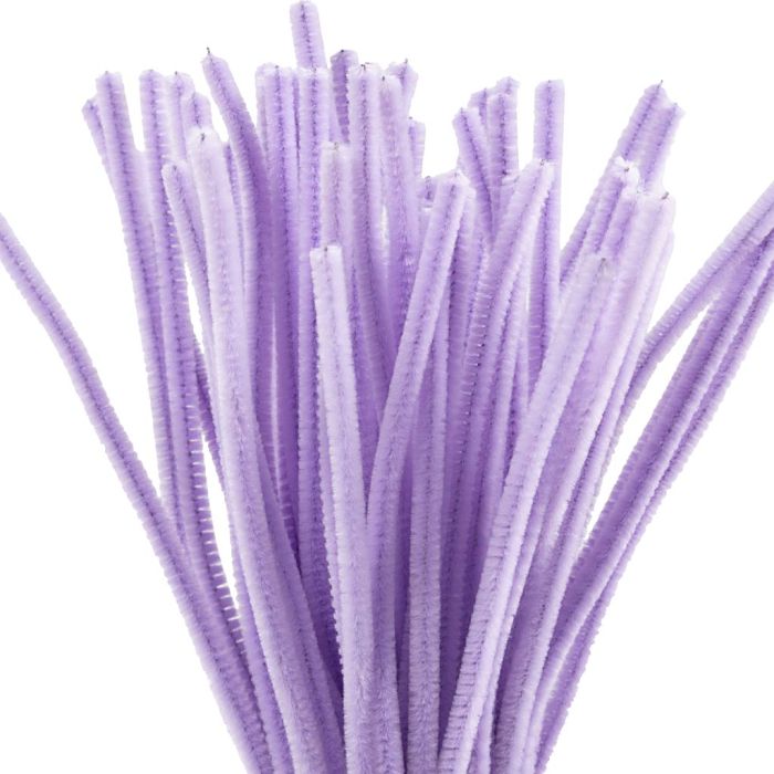 Chenille, L: 30 cm, thickness 6 mm, purple, 50 pc/ 1 pack
