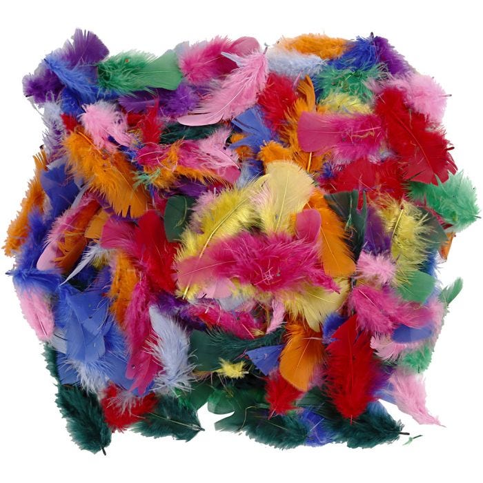 Down, size 7-8 cm, assorted colours, 50 g/ 1 pack