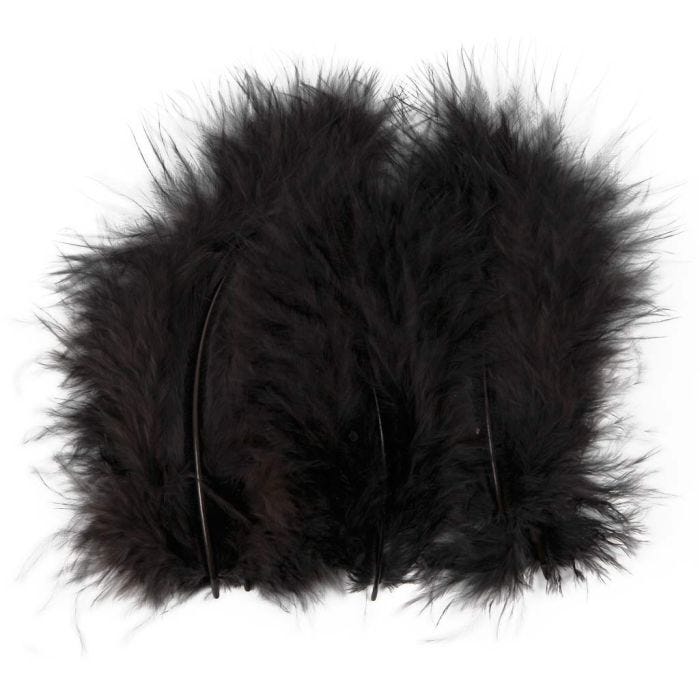 Down, 5-12 cm, black, 15pc/ 1 pack