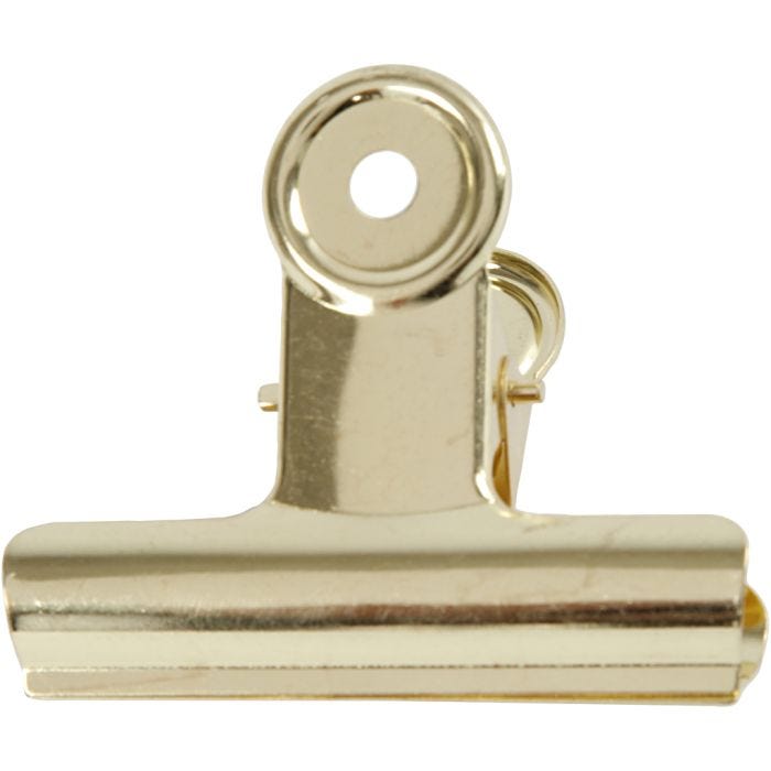 Metal Bulldog Clip, 7,5 cm, brass, 6pc/ 1 pack