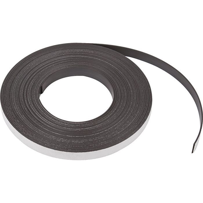 Magnetic strip, W: 12,5 mm, thickness 1,5 mm, 10 m/ 1 pack