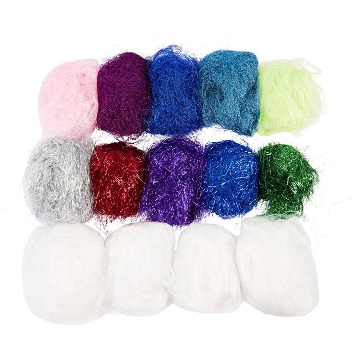 Plastic Fibres, assorted colours, 500 g/ 1 pack