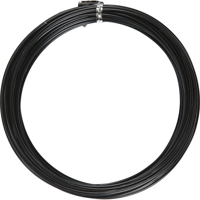 Aluminium Wire, round, 2 mm, black, 10m/ 1 roll