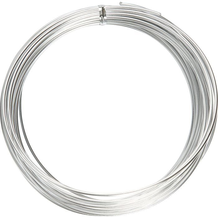 Aluminium Wire, round, 2 mm, silver, 10m/ 1 roll