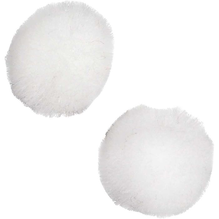 Pompoms, dia. 15 mm, white, 200 pc/ 1 pack