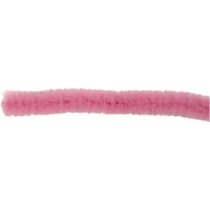 Chenille, L: 30 cm, thickness 9 mm, pink, 25 pc/ 1 pack