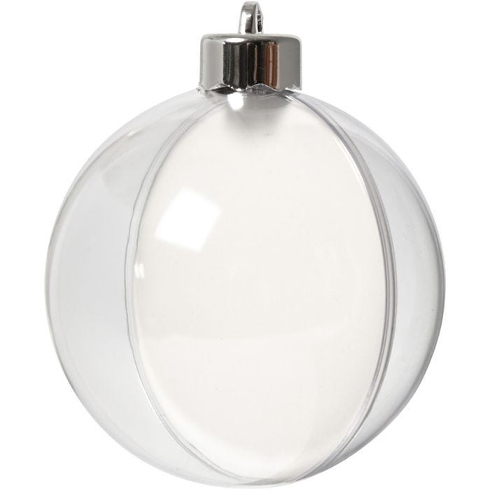 Baubles to Decorate, dia. 8 cm, transparent, 5 pc/ 1 pack