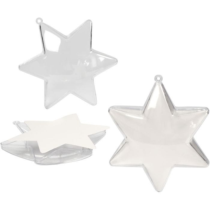 Decoration Star, H: 10 cm, transparent, 5pc/ 1 pack