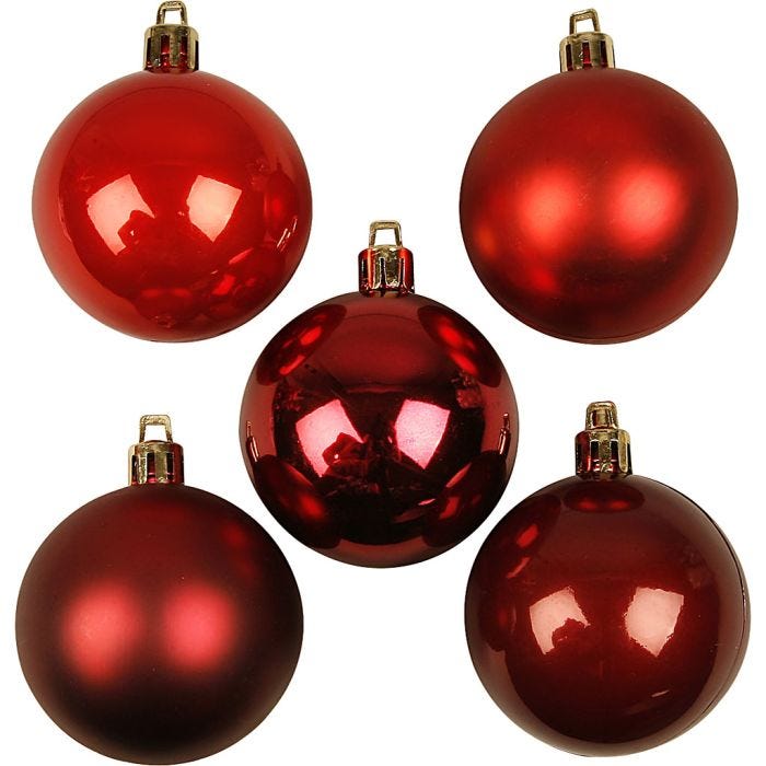 Christmas Ornaments, dia. 6 cm, red harmony, 20pc/ 1 pack