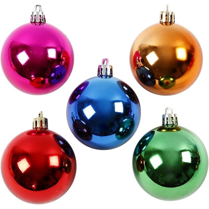 Christmas Ornaments, 6 cm, bold colours, 20pc/ 1 pack