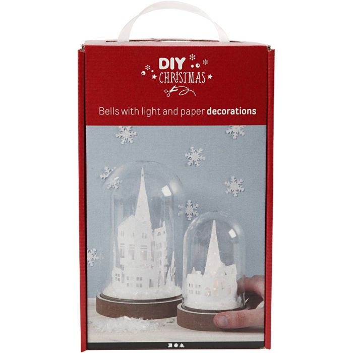 Kits for bells with inner decoration, H: 12,5+18 cm, 2 pc/ 1 pack