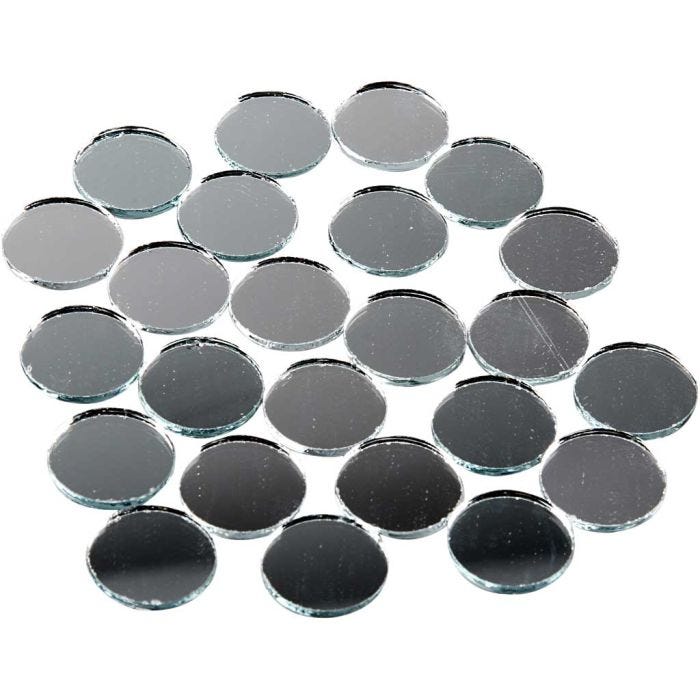 Mirror Mosaic Tiles, round, 18 mm, 2 mm, 400pc/ 1 pack