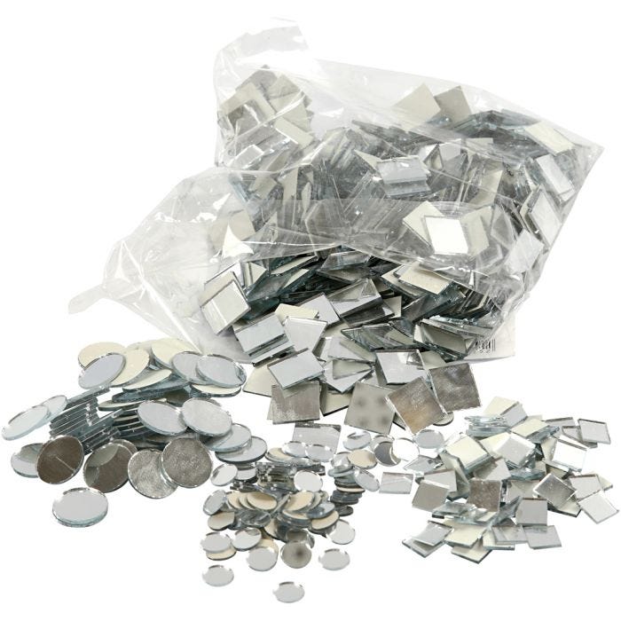 Mirror Mosaic Tiles, 10-18 mm, 2 mm, 1900pc/ 1 pack