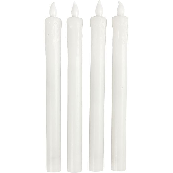 LED Candle, H: 24,5 cm, dia. 20 mm, 4 pc/ 1 pack