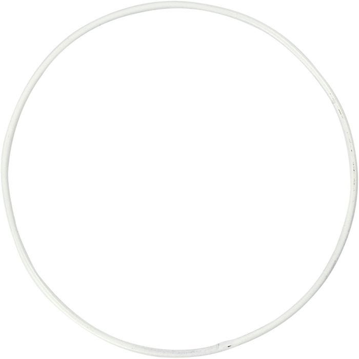 Metal Wire Ring, dia. 10 cm, thickness 2 mm, white, 10pc/ 1 pack