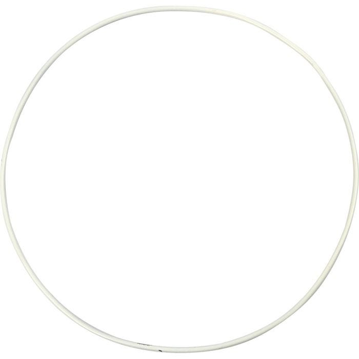 Metal Wire Ring, dia. 20 cm, thickness 3 mm, white, 5pc/ 1 pack